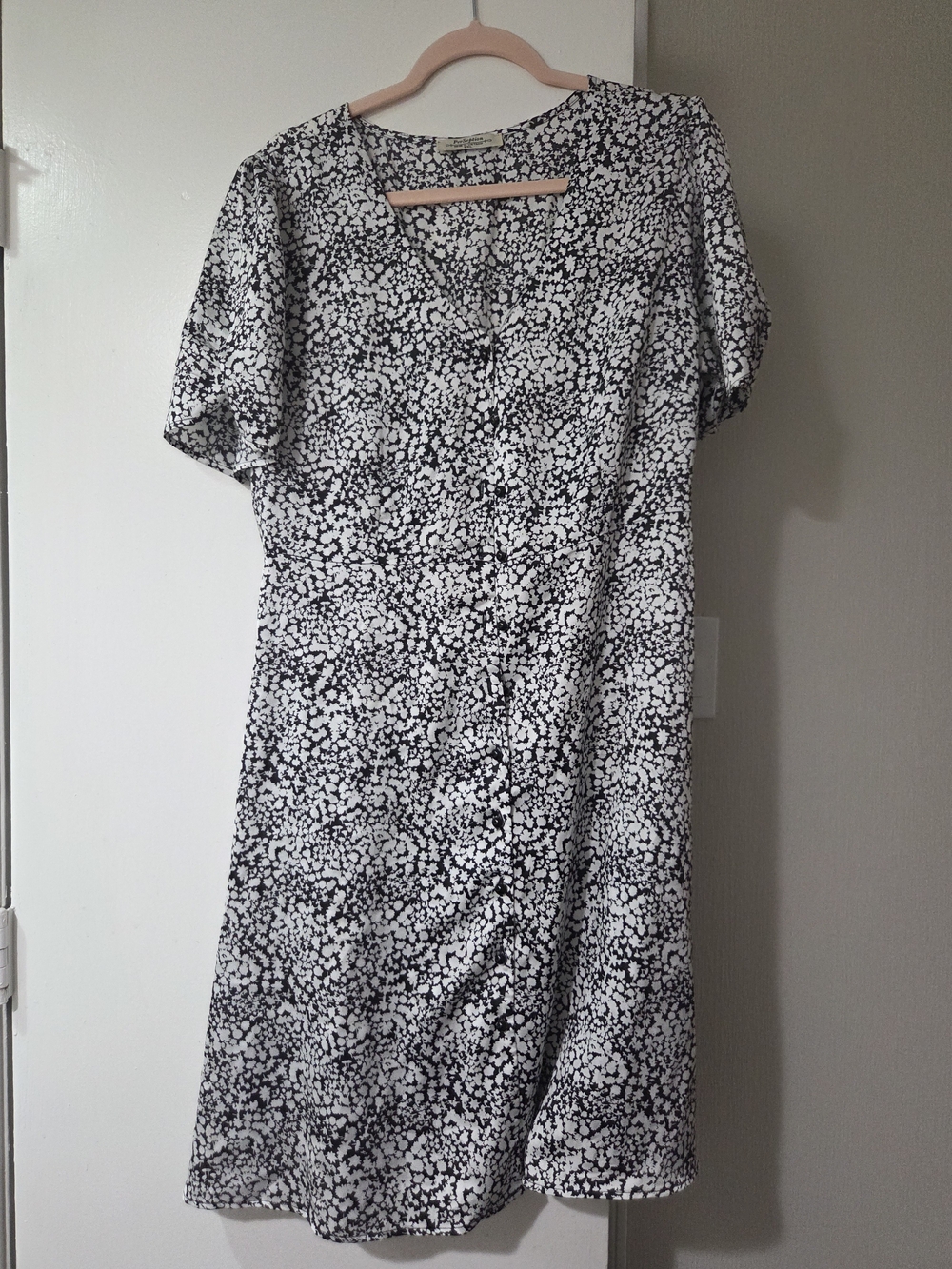 Perseption Black and White Floral Midi Dress